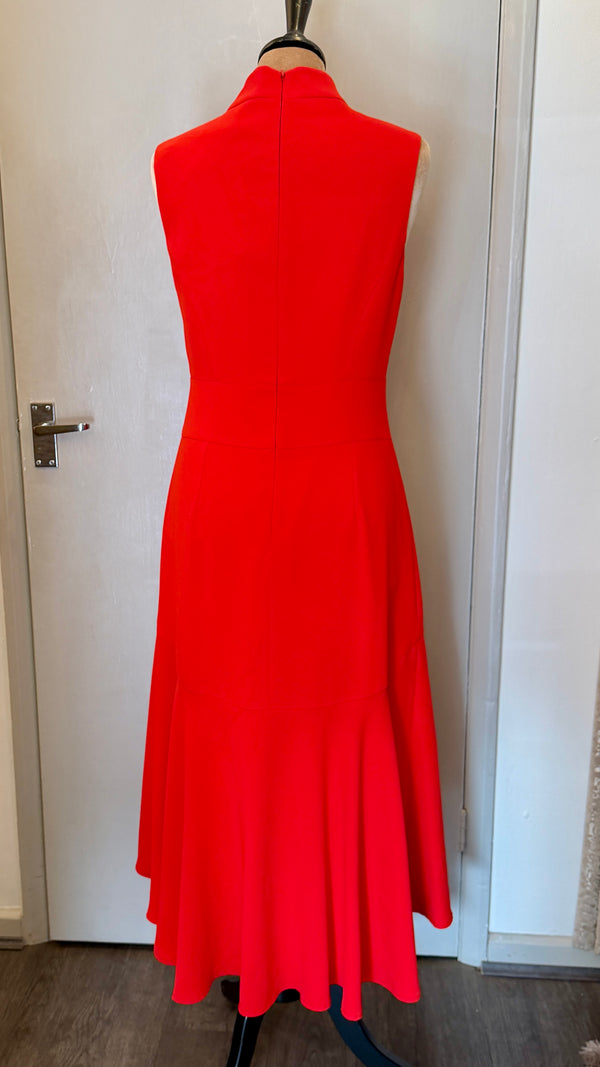 Karen Millen Red Midi Day Dress - Size 10