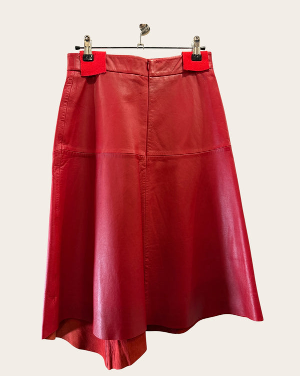 Sosander Red leather skirt size 6
