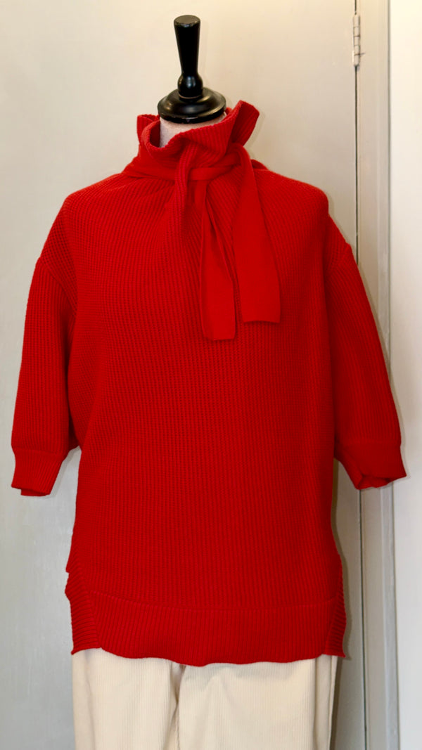 Self portrait red short sleeve knit size Large