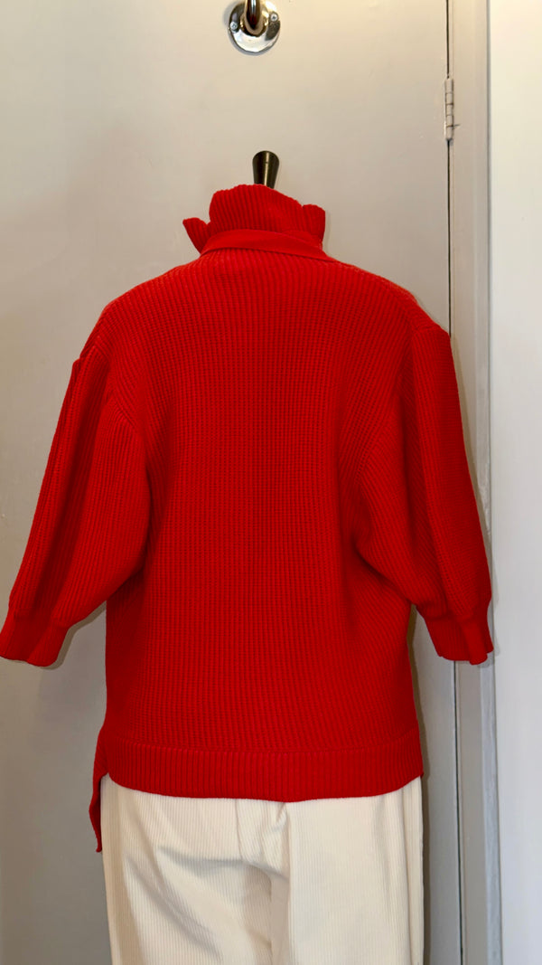 Self portrait red short sleeve knit size Large