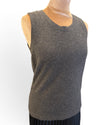 Anne Klein Grey Sleeveless Cashmere Knit, Size S