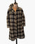 Nicole farhi coat check funnel neck, black & cream size M/L