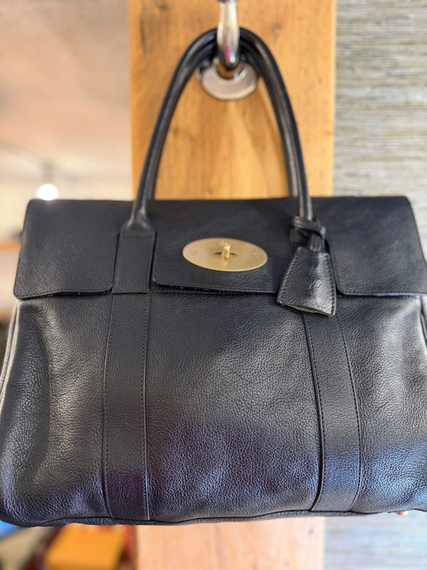 Mulberry Black grained leather Bayswater