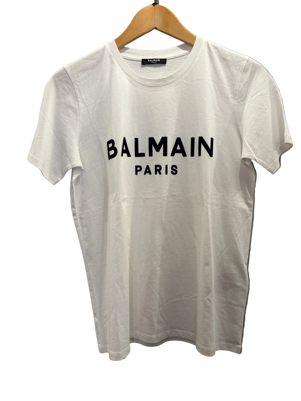 Balmain white LOGO T-shirt size XS