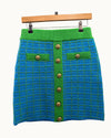 YAS green/blue knitted skirt size small