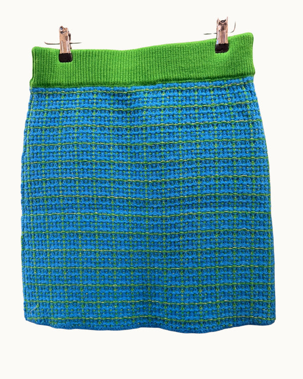 YAS green/blue knitted skirt size small