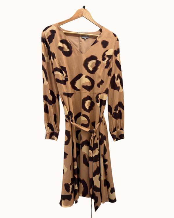 Jaeger beige animal print dress size 14