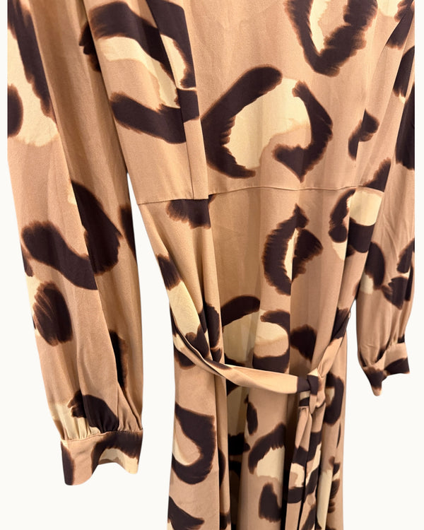 Jaeger beige animal print dress size 14