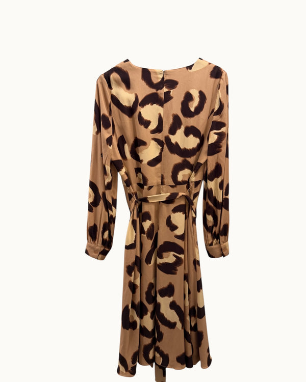 Jaeger beige animal print dress size 14