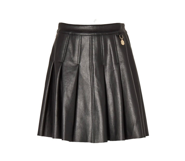 Holland Cooper Black Pleather Mini Skirt – Size 6/XS
