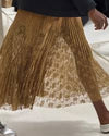 Beatrice Caramel Lace pleated skirt size 8