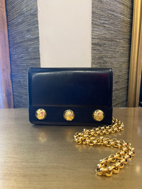 Salvatore Ferragamo black leather handbag