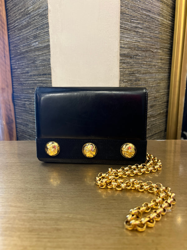 Salvatore Ferragamo black leather handbag