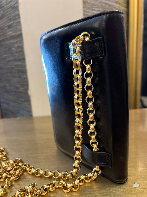 Salvatore Ferragamo black leather handbag