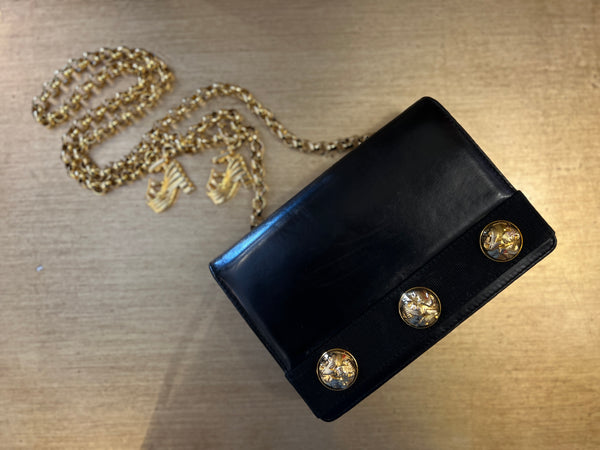 Salvatore Ferragamo black leather handbag