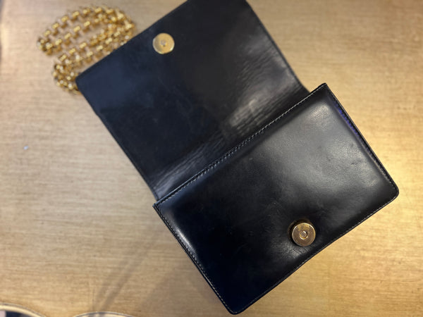 Salvatore Ferragamo black leather handbag