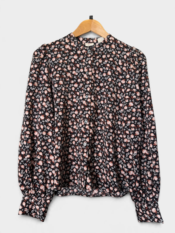 Levis black floral blouse size small