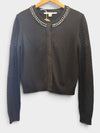 DVF blk cardigan neck embellishment size medium
