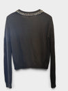 DVF blk cardigan neck embellishment size medium