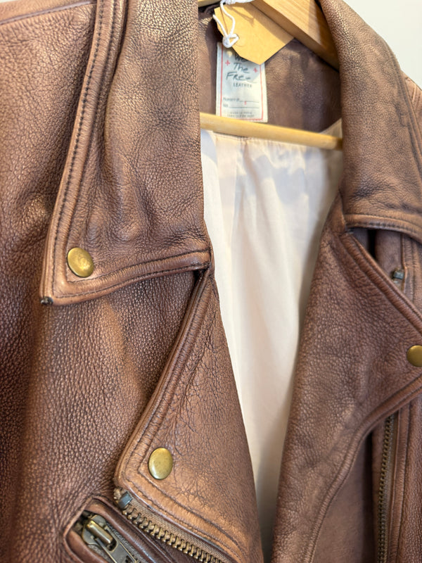 Free people leather jacket size medium