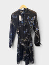 Reiss black floral dress size 10