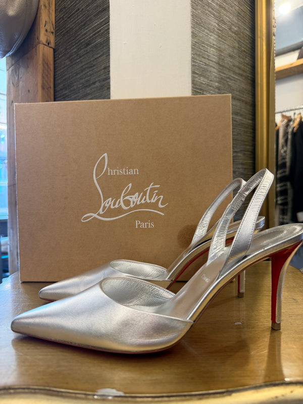 Louboutin silver Apostropha 80 size 39