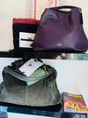 Coach grained leather purple handbag