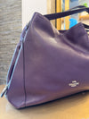 Coach grained leather purple handbag