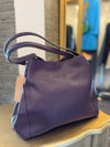 Coach grained leather purple handbag