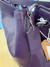 Coach grained leather purple handbag