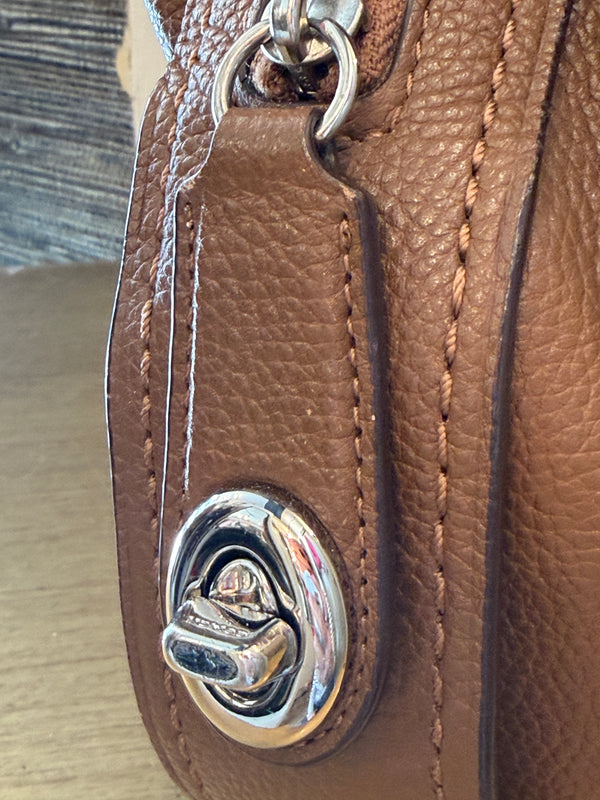 Coach tan grained leather handbag