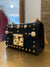 Gucci small pearl studded padlock leather shoulder handbag