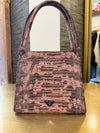 Prada Vintage Lizard Skin Small Handbag — Pink & Grey
