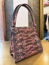 Prada Vintage Lizard Skin Small Handbag — Pink & Grey