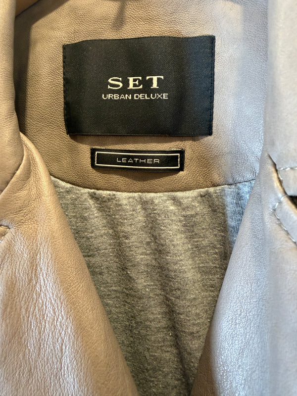 S.E.T stone leather jacket Size 10