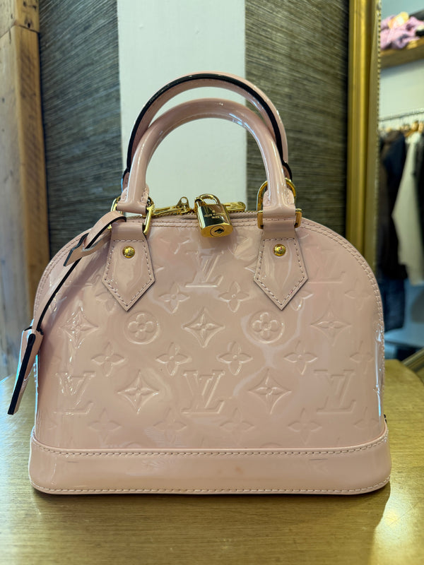 Louis Vuitton Alma BB handbag in Rose ballerine Monogram Vernis