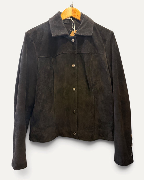 Pelle d annaia black suede jacket size 14