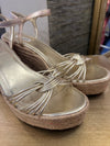 Dune gold wedge sandals size 7