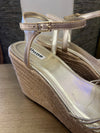 Dune gold wedge sandals size 7