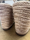 Dune gold wedge sandals size 7