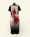 Coast black & red floral dress size 12
