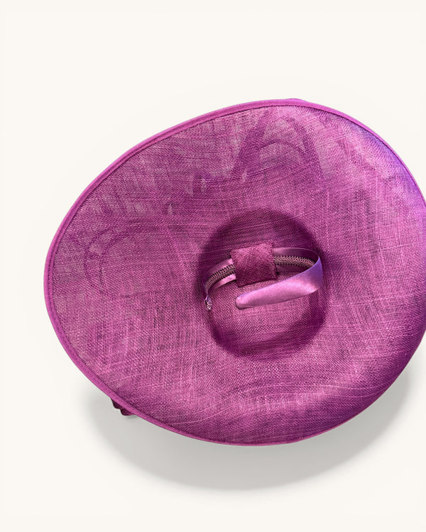 Purple/ magenta hat on a band
