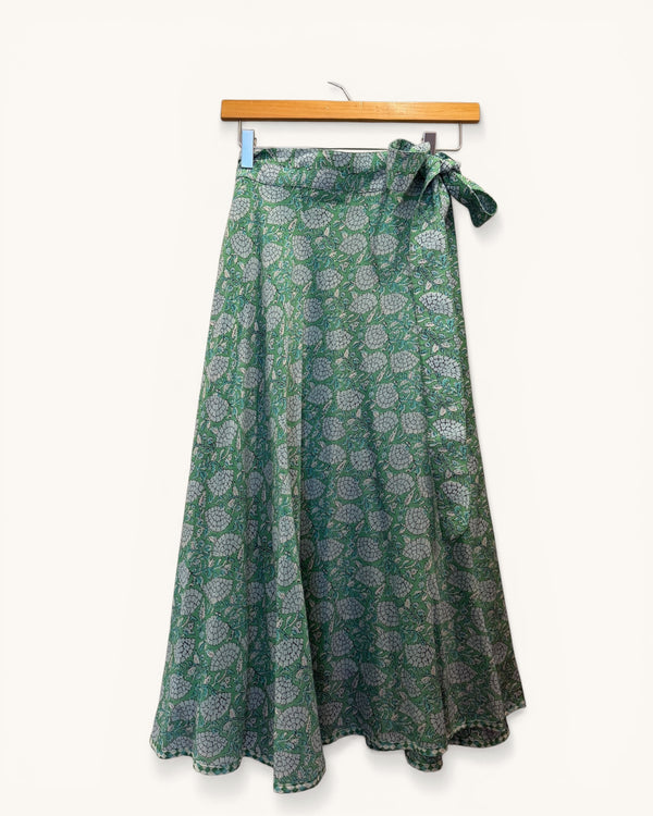 Brora green floral wrap skirt size 12