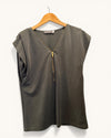 Mint Velvet grey zip feature top size small