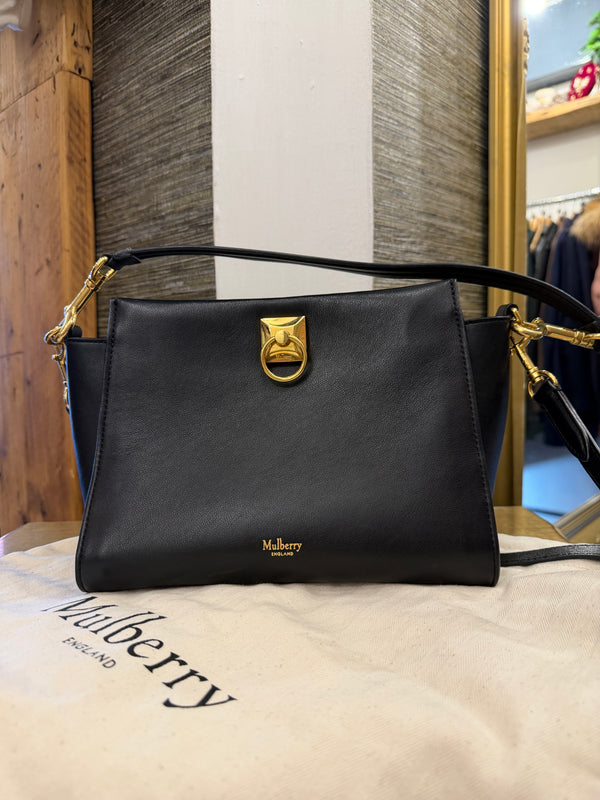 Mulberry Iris Black smooth leather handbag