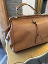 Prada Madras Cerniera Frame Doctor's Bag — Camel Leather