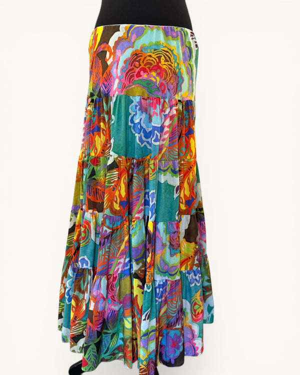 Ralph Lauren Black Label Multi-Print Cotton Skirt – Size M