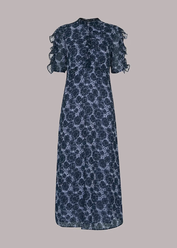 Whistles navy lilac dress 12