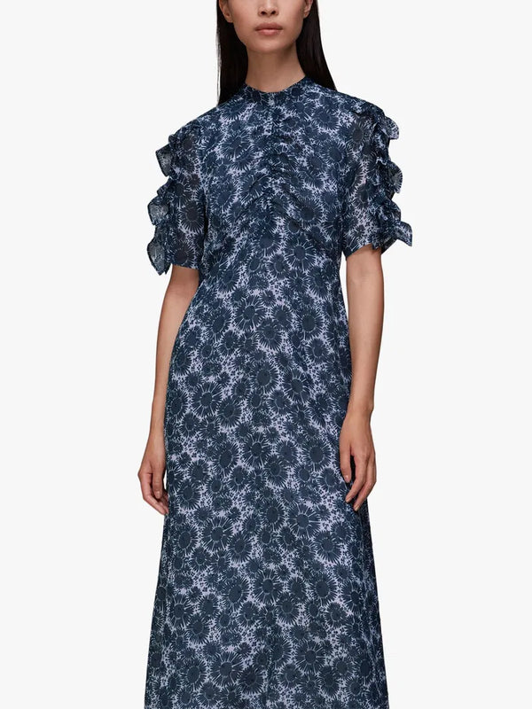 Whistles navy lilac dress 12