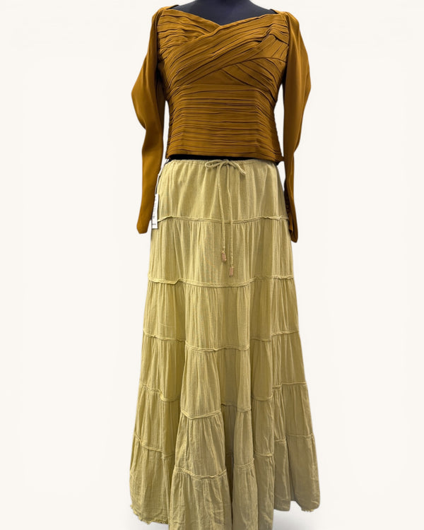 Free People Tiered Cotton Maxi Skirt – Size Small